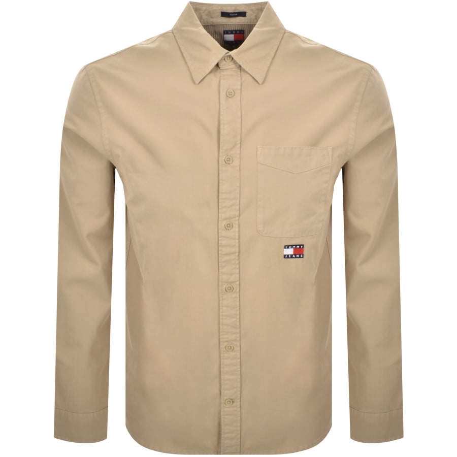 Image number 1 for Tommy Jeans Long Sleeved Shirt Beige