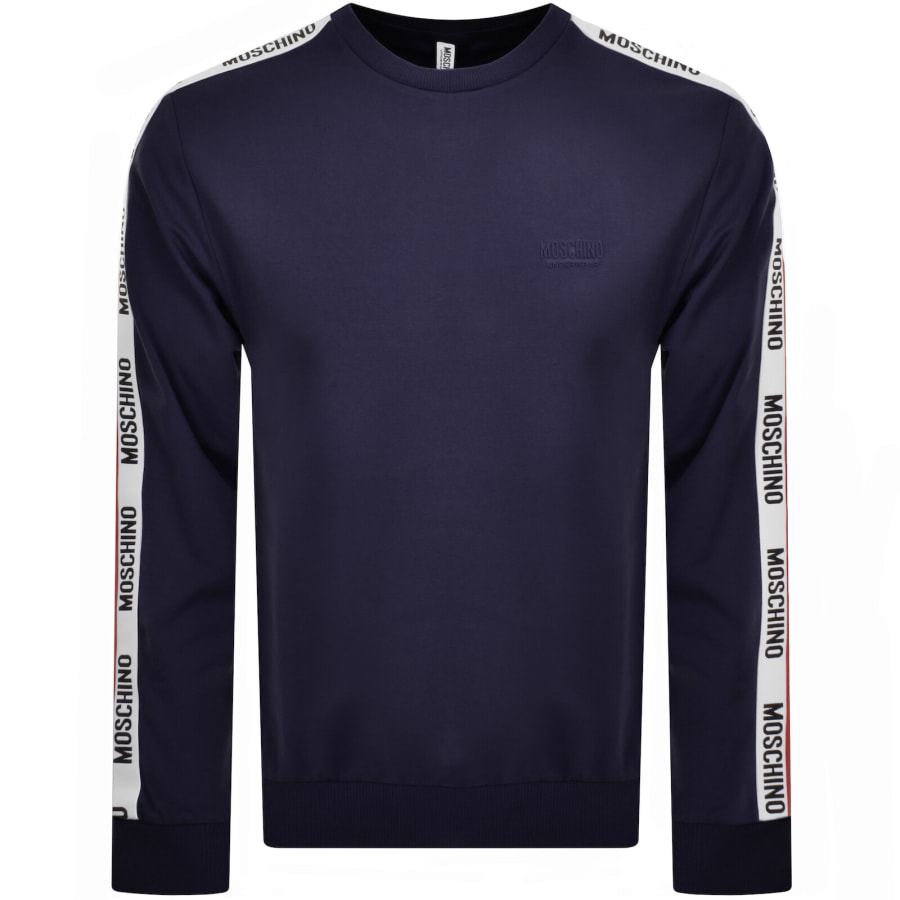 Image number 1 for Moschino Tape Logo Sweatshirt Navy