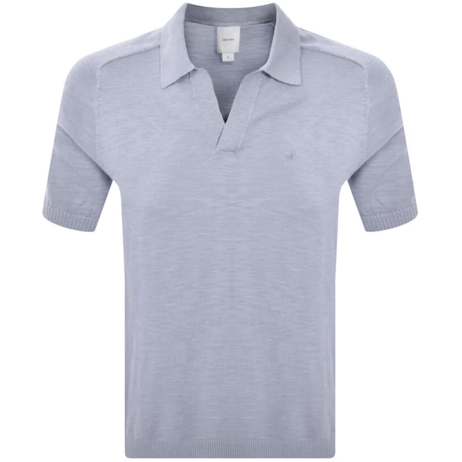 Image number 1 for Calvin Klein Cuban Polo T Shirt Blue