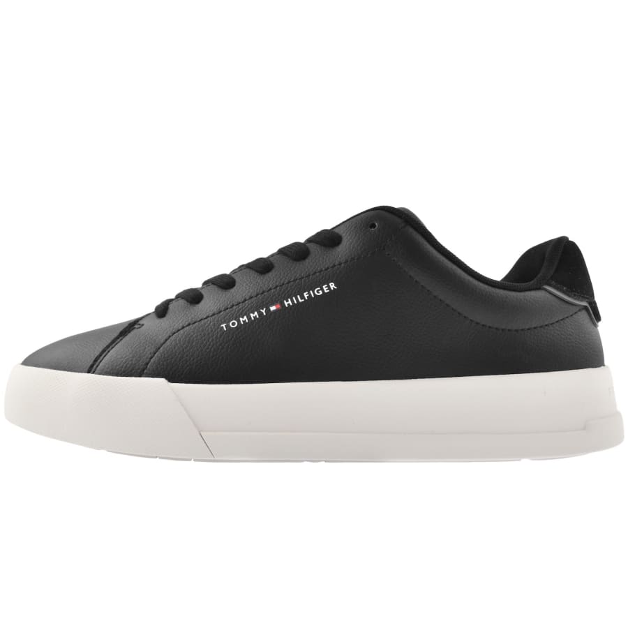 Image number 1 for Tommy Hilfiger Court Leather Trainers Black