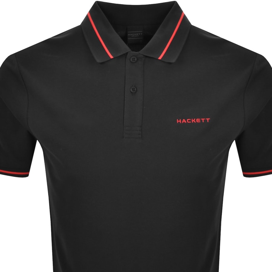 Image number 2 for Hackett Sport Tipped Polo T Shirt Black