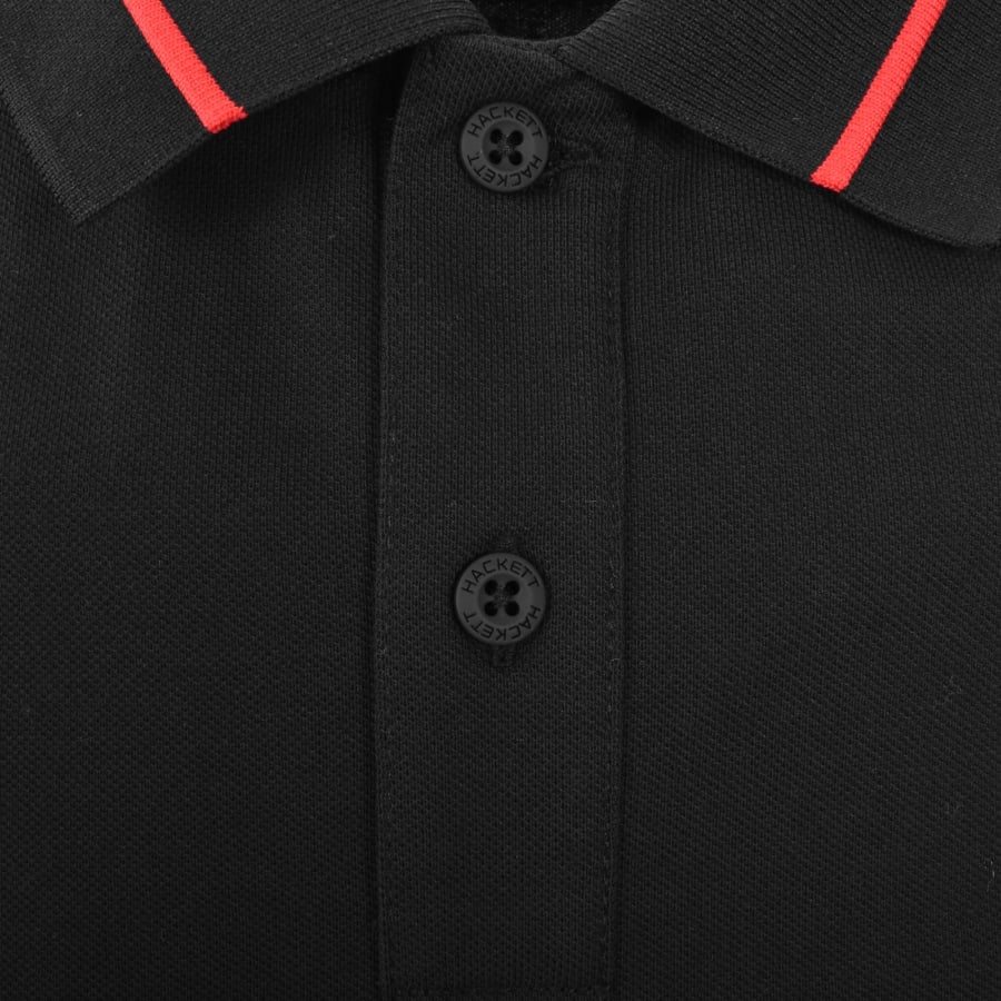 Image number 4 for Hackett Sport Tipped Polo T Shirt Black