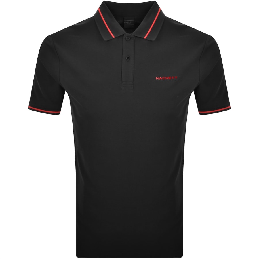Image number 1 for Hackett Sport Tipped Polo T Shirt Black