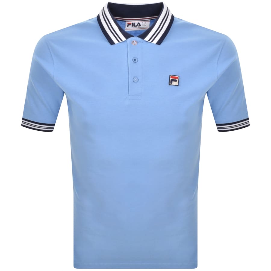Image number 1 for Fila Vintage Faraz Tipped Polo T Shirt Blue