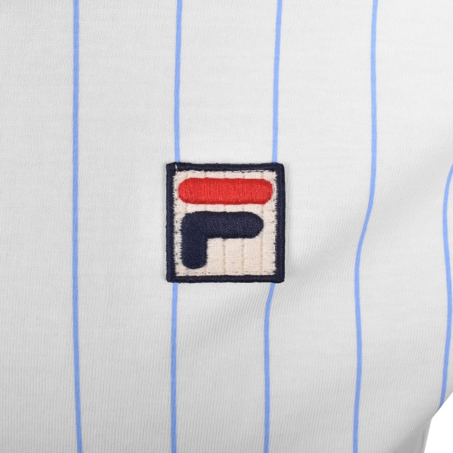 Image number 3 for Fila Vintage Pinstripe Polo T Shirt White
