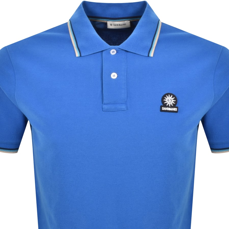 Image number 2 for Sandbanks Badge Logo Polo T Shirt Blue