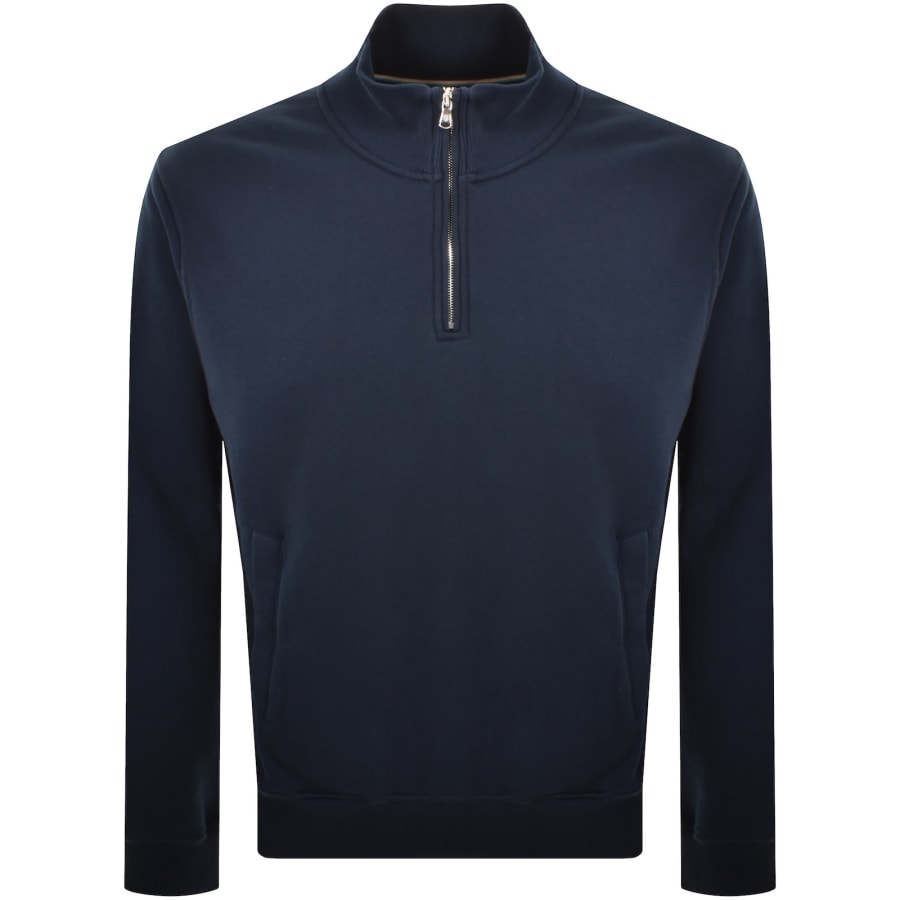 Image number 2 for Sandbanks Quarter Zip Sweatshirt Navy