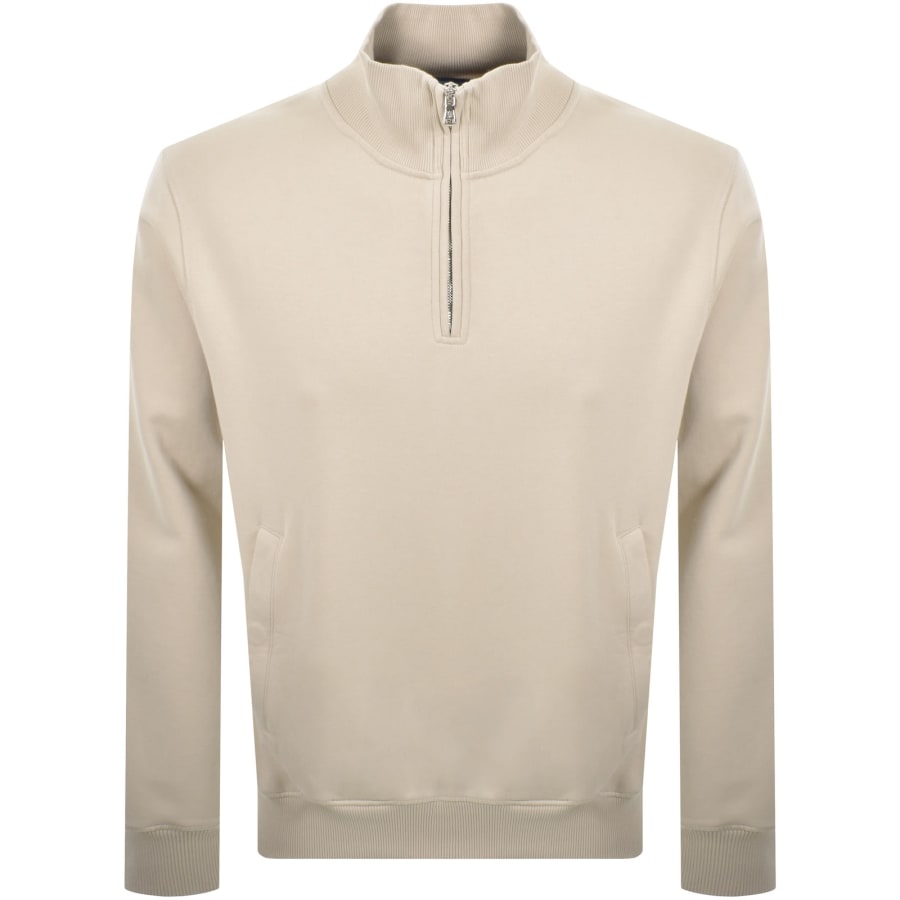 Image number 2 for Sandbanks Quarter Zip Sweatshirt Beige