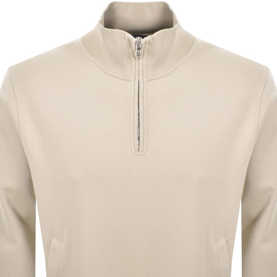Image number 3 for Sandbanks Quarter Zip Sweatshirt Beige