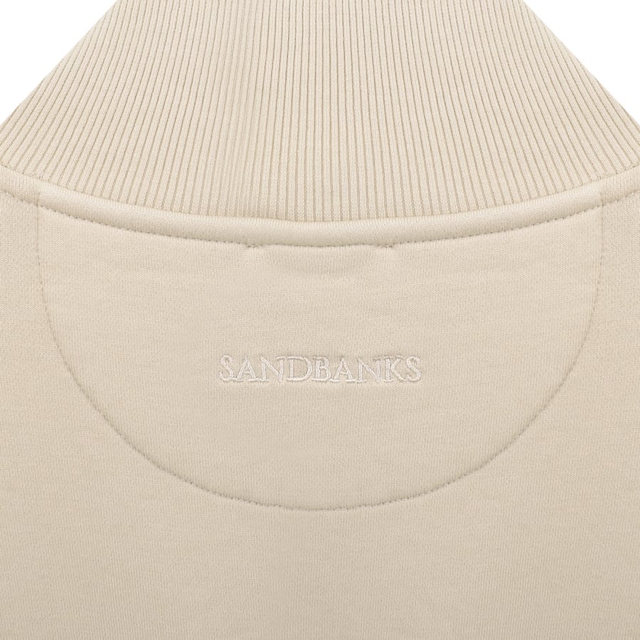 Image number 5 for Sandbanks Quarter Zip Sweatshirt Beige