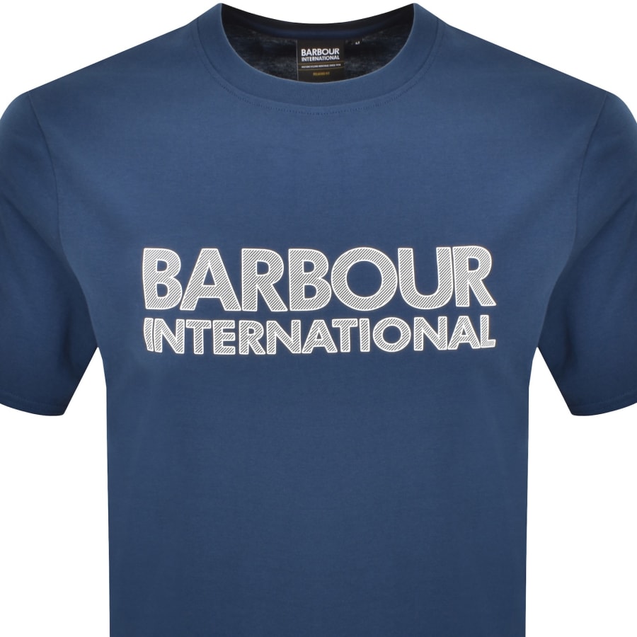 Image number 2 for Barbour International Graphic T Shirt Blue
