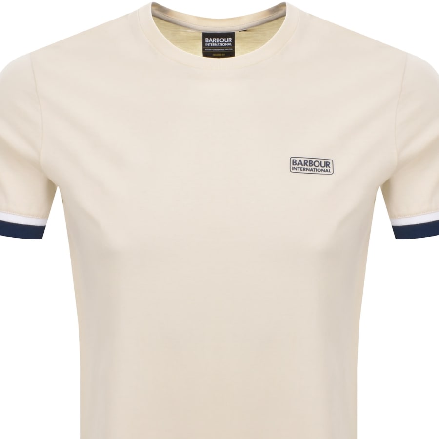 Image number 2 for Barbour International Deep Cuff Evan T Shirt Cream