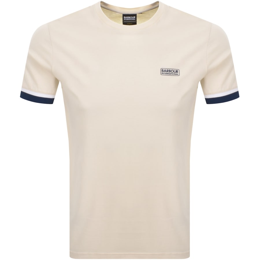 Image number 1 for Barbour International Deep Cuff Evan T Shirt Cream