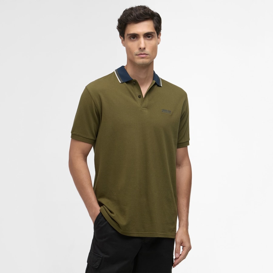 Image number 5 for Barbour International Vase Polo T Shirt Green
