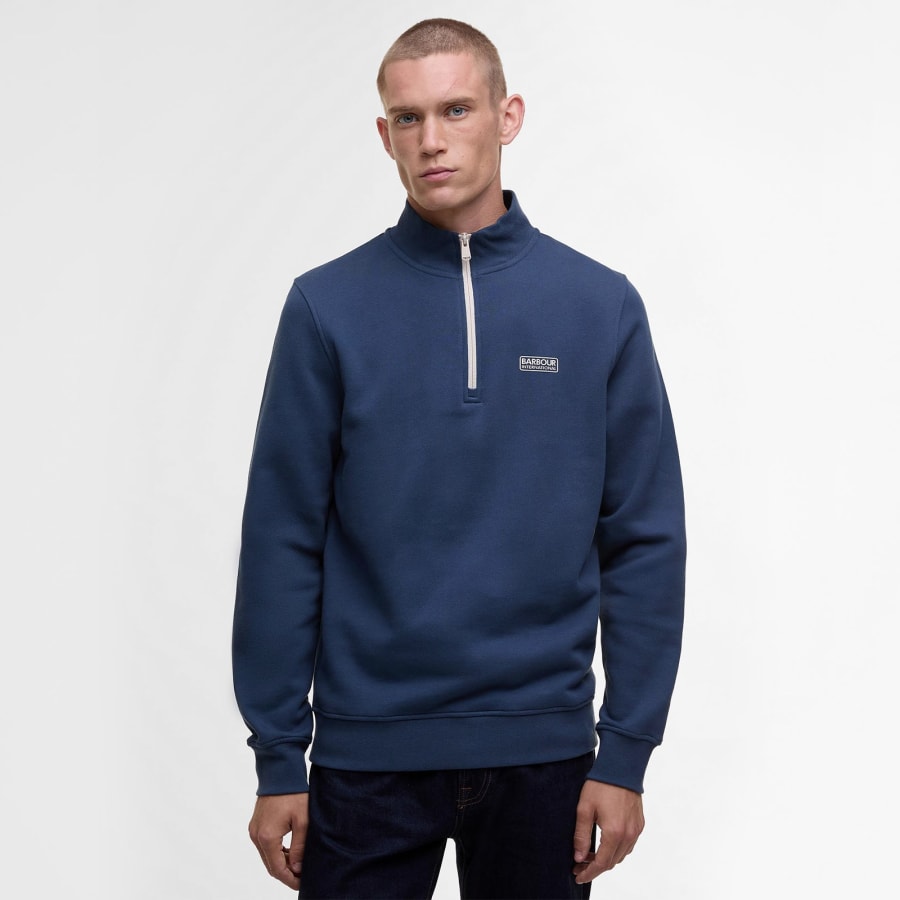 Image number 5 for Barbour International Clipper Sweatshirt Blue