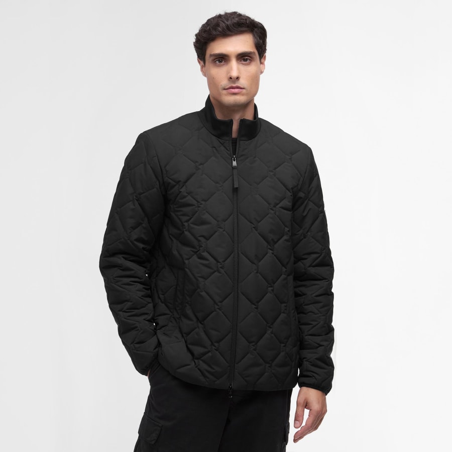 Image number 5 for Barbour International Waldon Quilted Jacket Black