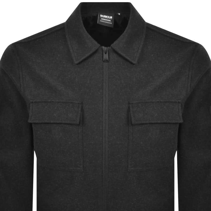 Image number 3 for Barbour International Walken Overshirt Charcoal
