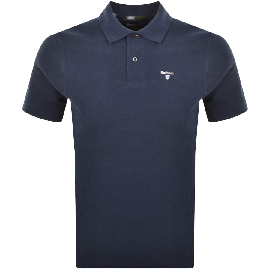 Image number 1 for Barbour Tartan Pique Polo T Shirt Blue