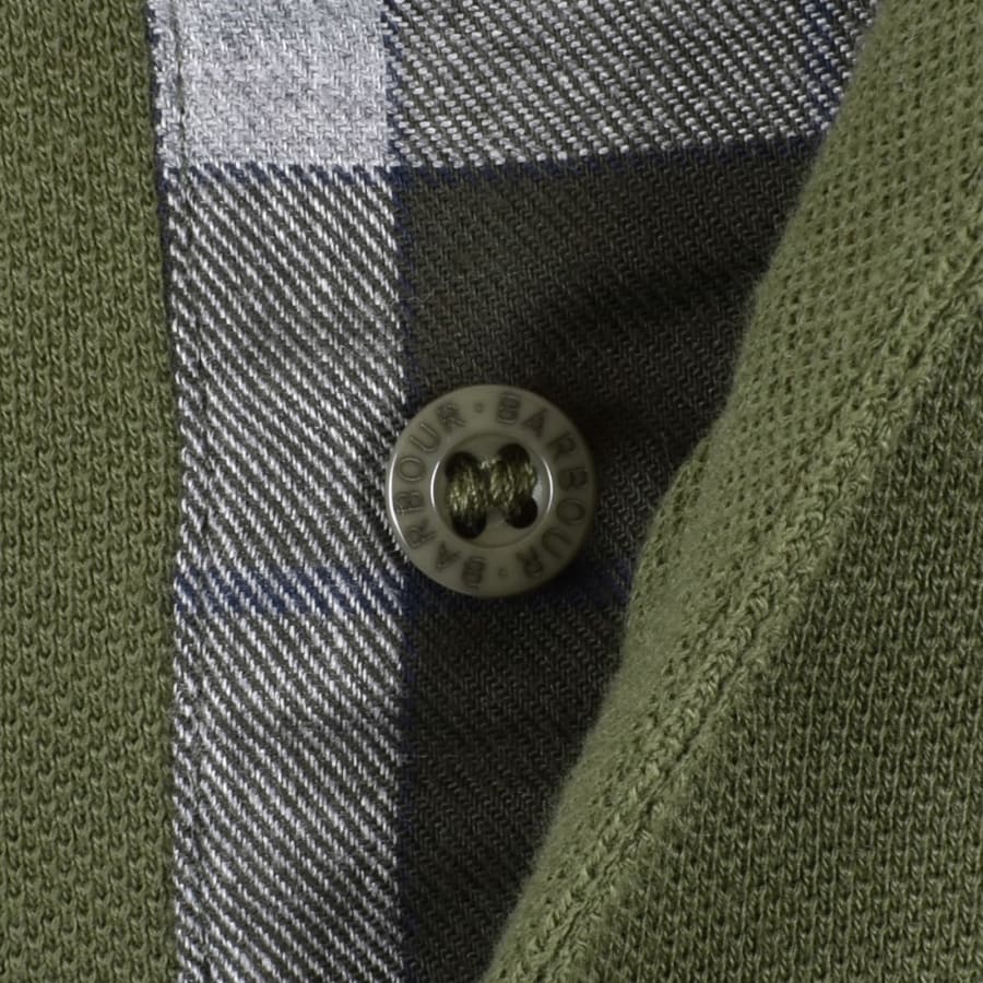 Image number 4 for Barbour Tartan Pique Polo T Shirt Green