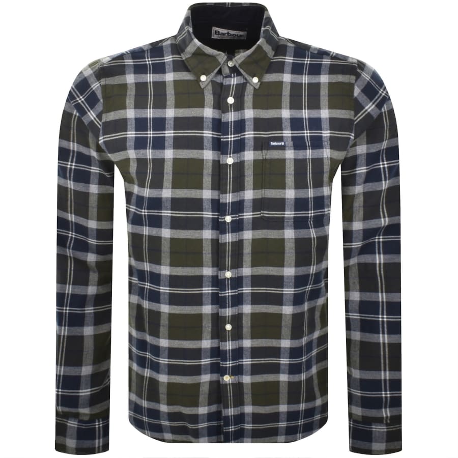 Image number 1 for Barbour Rasay Tailored Tartan Shirt Navy