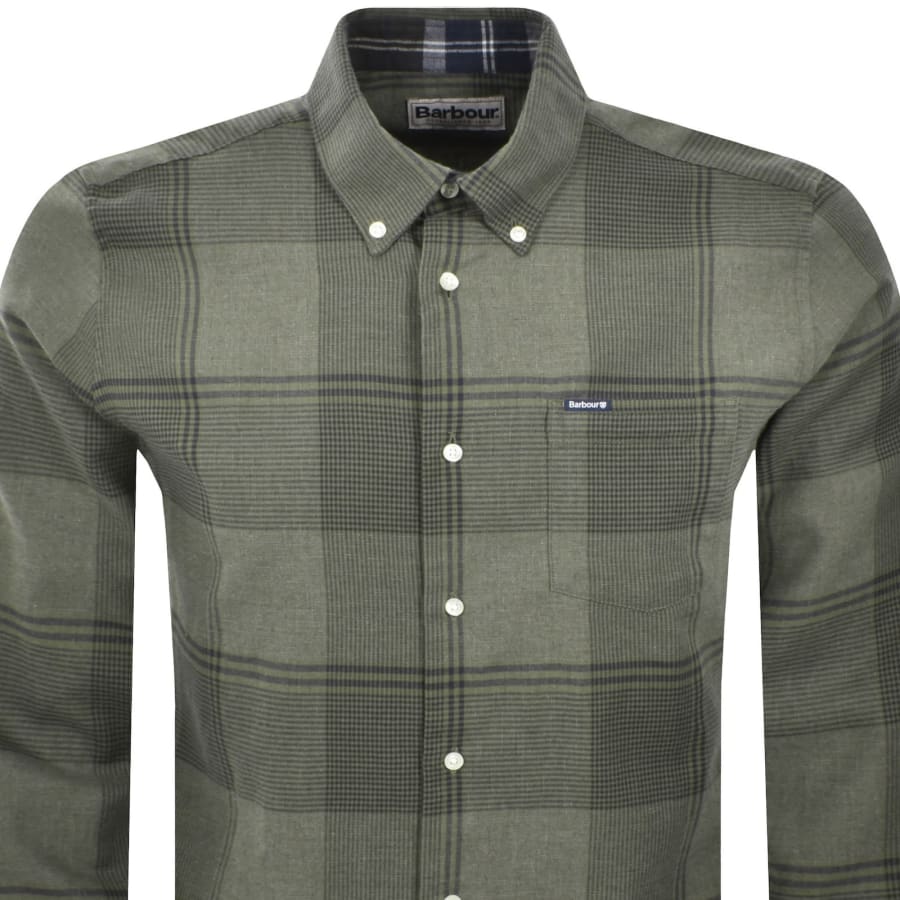 Image number 2 for Barbour Heaney Checked Tailored Shirt Olive