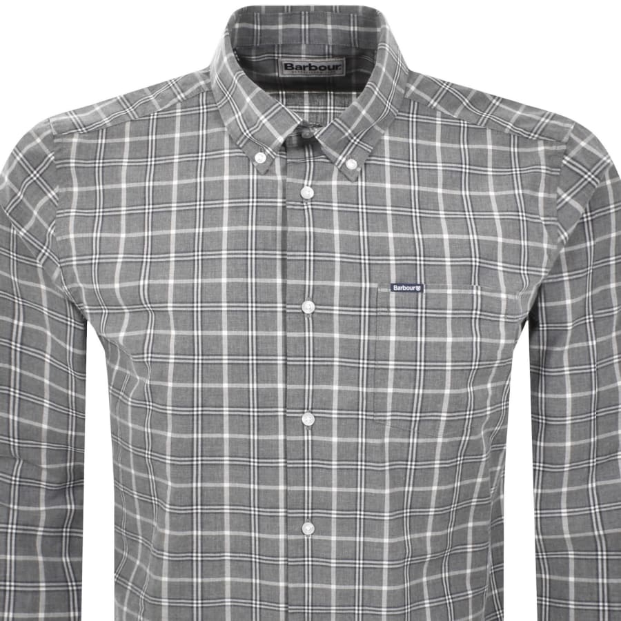 Image number 2 for Barbour Bramham Checked Tailored Shirt Grey