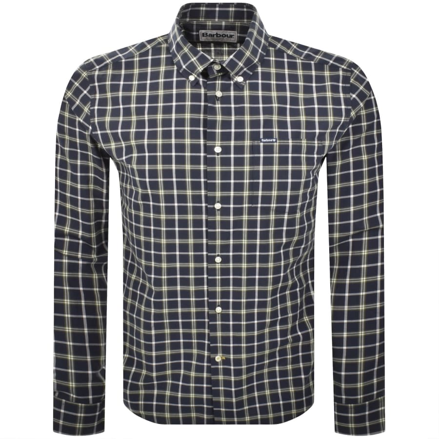 Image number 1 for Barbour Bramham Checked Tailored Shirt Navy