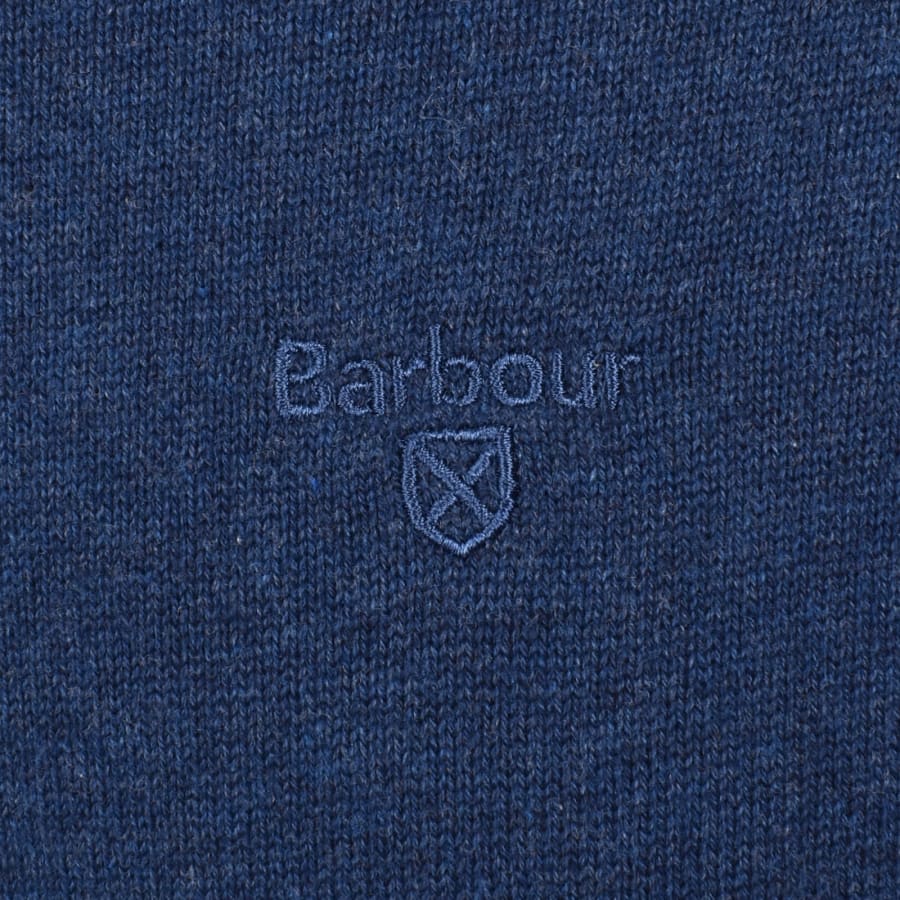 Image number 3 for Barbour Pima Cotton Knit Jumper Marl Blue