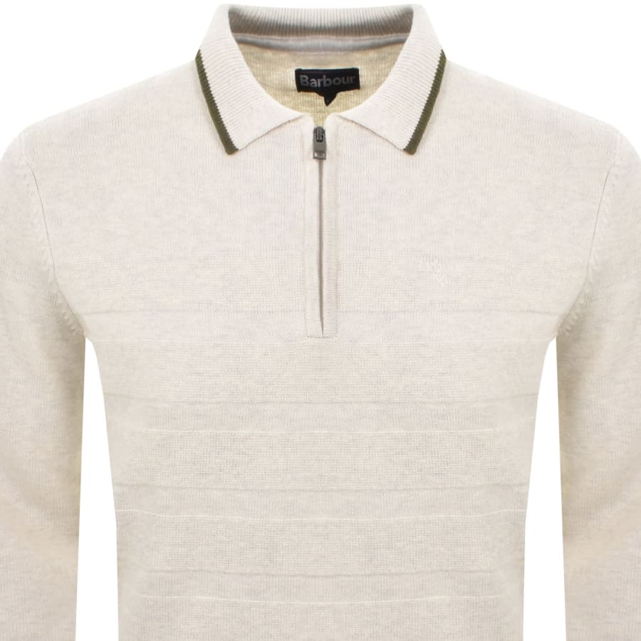 Image number 2 for Barbour Fenhill Knitted Polo Whisper White