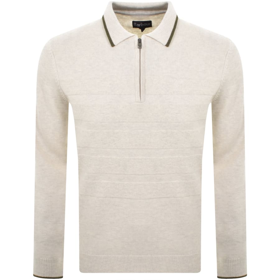 Image number 1 for Barbour Fenhill Knitted Polo Whisper White