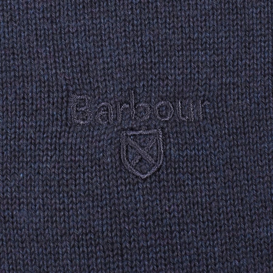 Image number 3 for Barbour Avoch Half Zip Knitted Jumper Navy