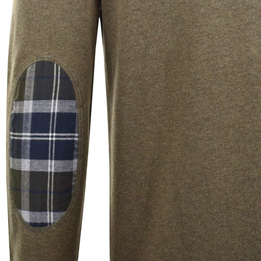 Image number 5 for Barbour Avoch Half Zip Knitted Jumper Green