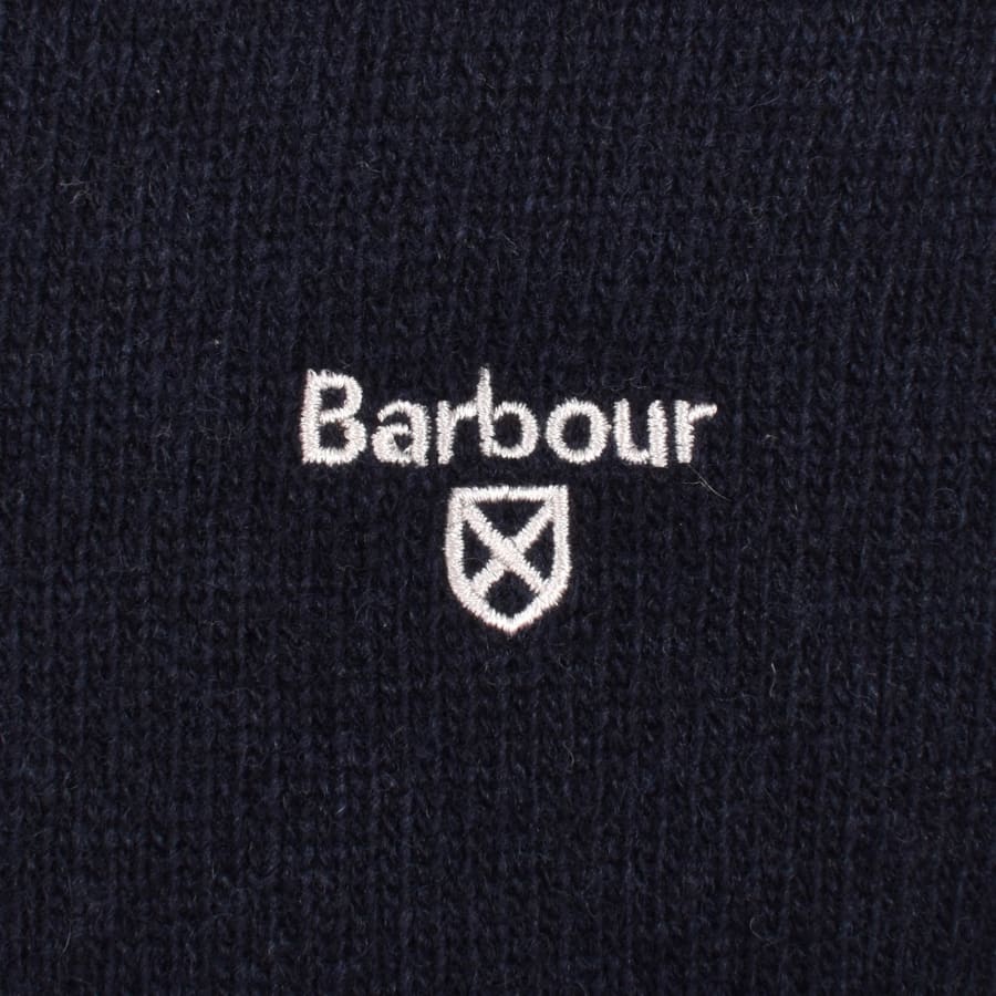 Image number 3 for Barbour Kepwick Half Zip Knitted Jumper Navy