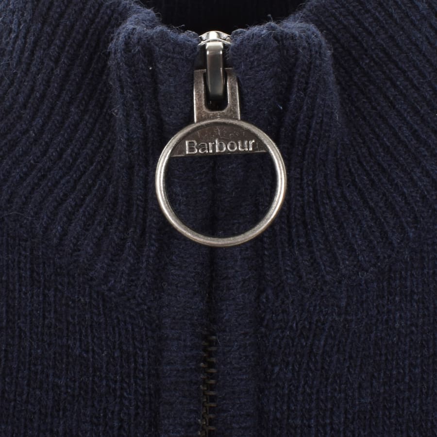 Image number 4 for Barbour Kepwick Half Zip Knitted Jumper Navy