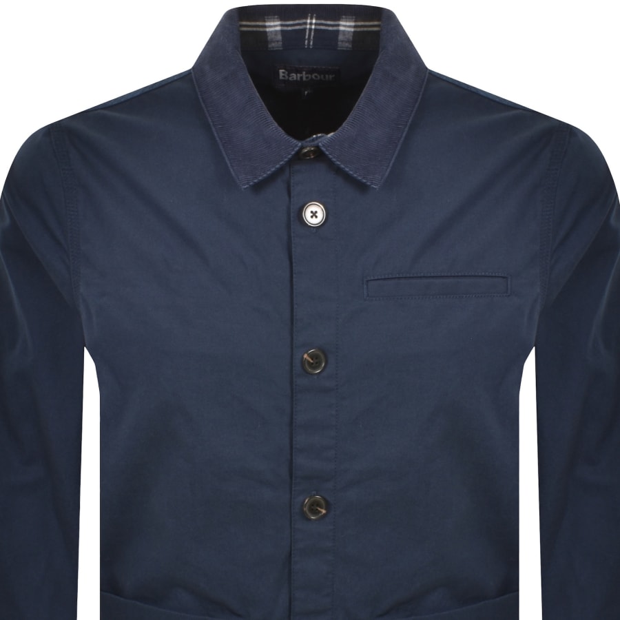 Image number 2 for Barbour Cole Tailored Fit Overshirt Navy