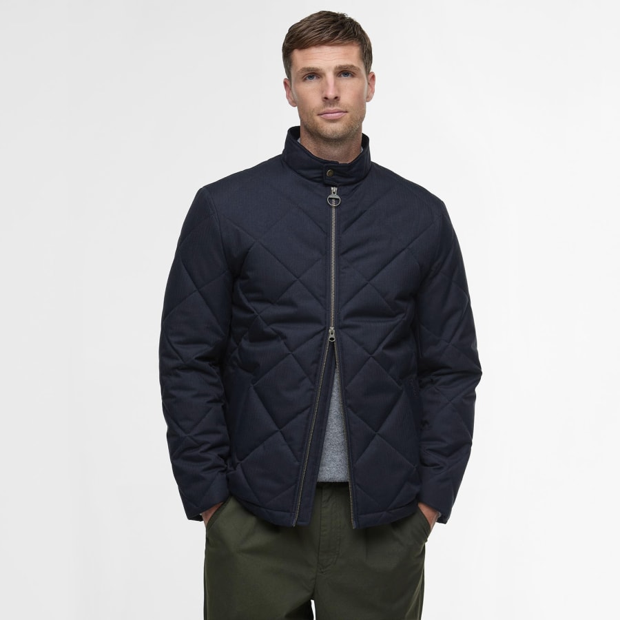Image number 5 for Barbour City Harrington Quilted Jacket Navy