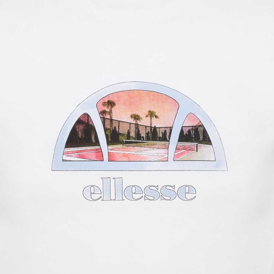 Image number 3 for Ellesse Courtsica Logo T Shirt White