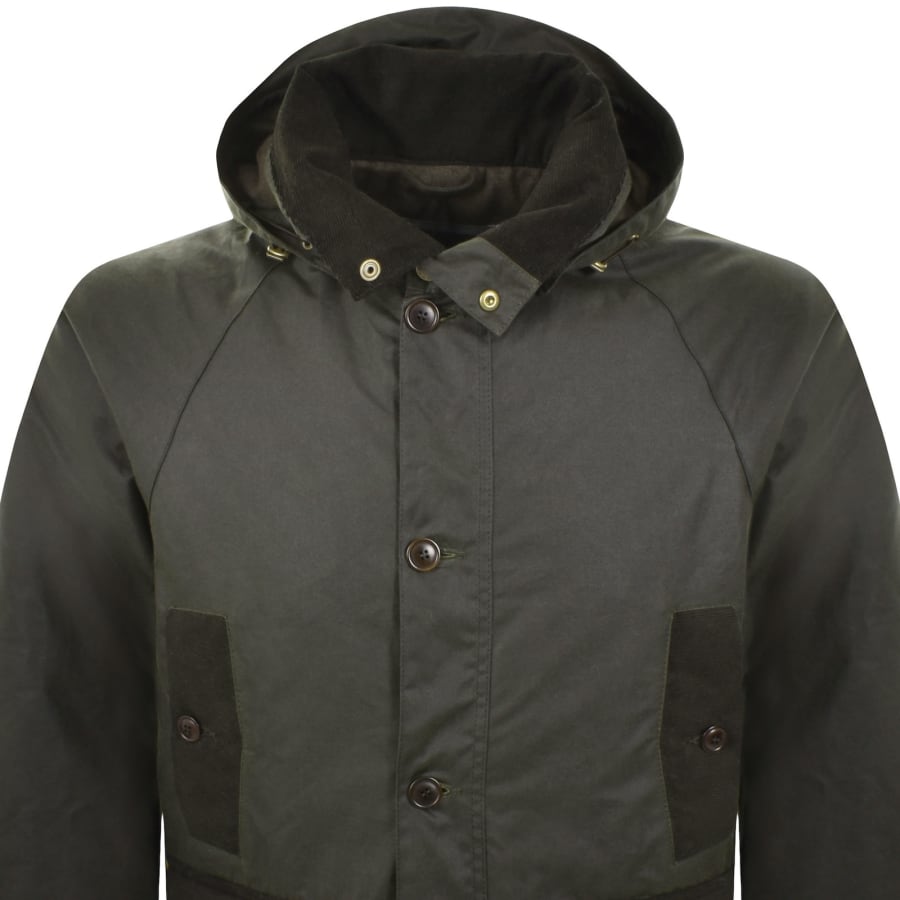 Image number 2 for Barbour Beaufort Wax Jacket Green