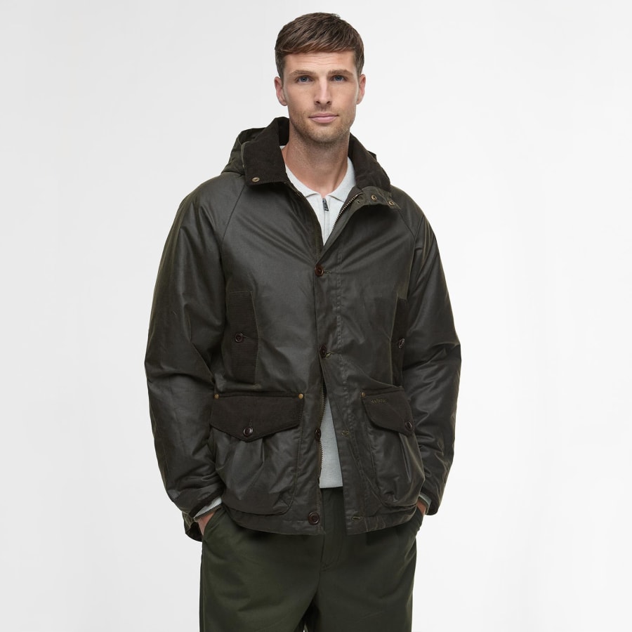Image number 6 for Barbour Beaufort Wax Jacket Green