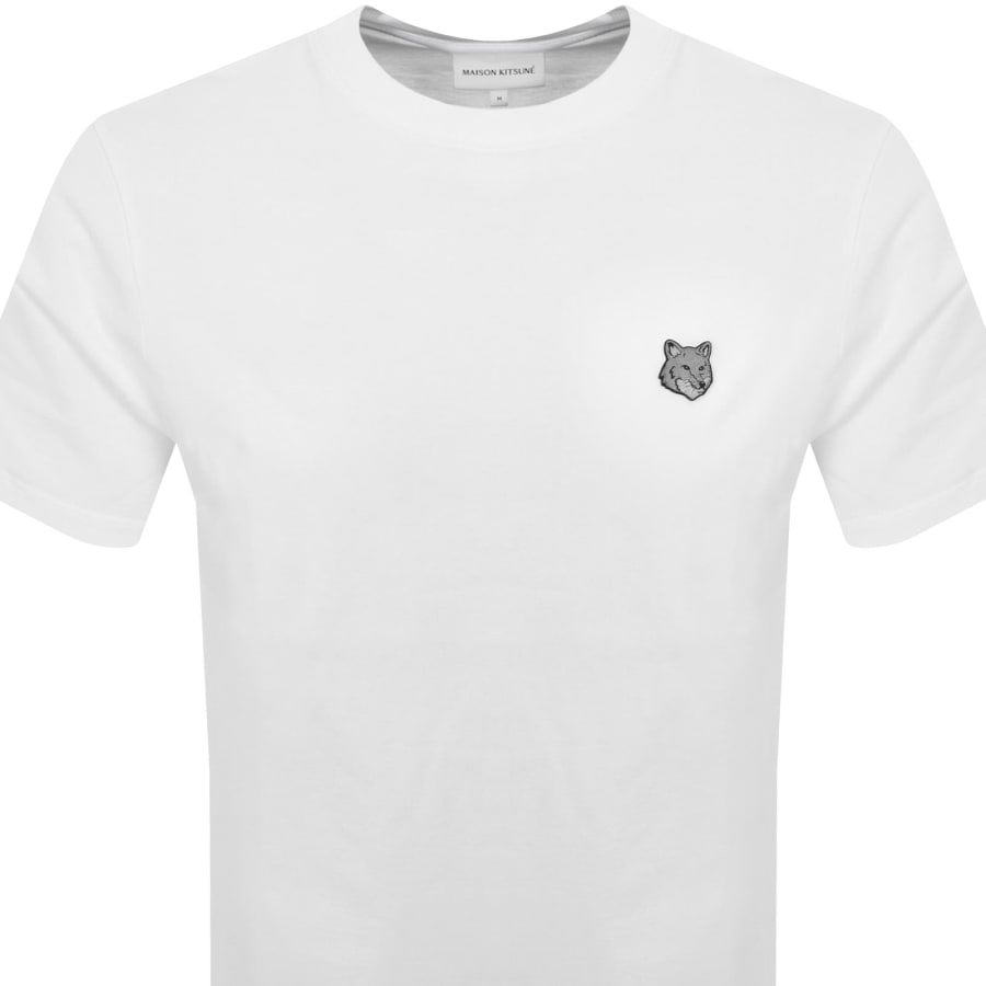 Image number 2 for Maison Kitsune Fox Head Patch T Shirt White
