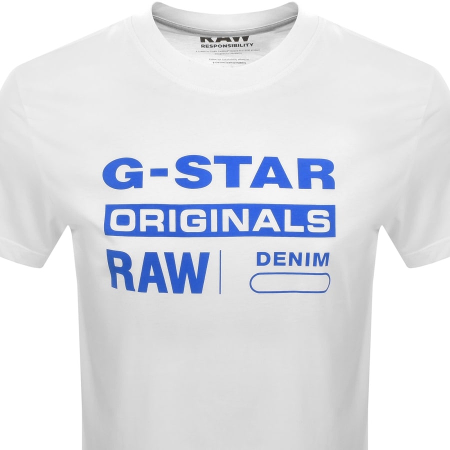 Image number 2 for G Star Originals Logo T Shirt White