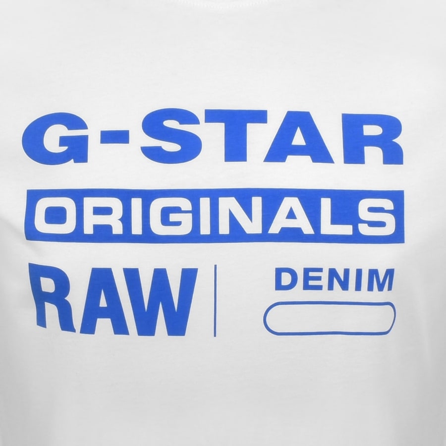 Image number 3 for G Star Originals Logo T Shirt White