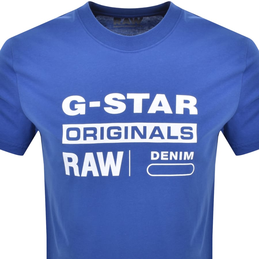Image number 2 for G Star Originals Logo T Shirt Pilot Blue