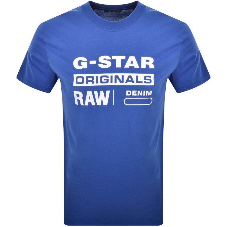 Image number 1 for G Star Originals Logo T Shirt Pilot Blue