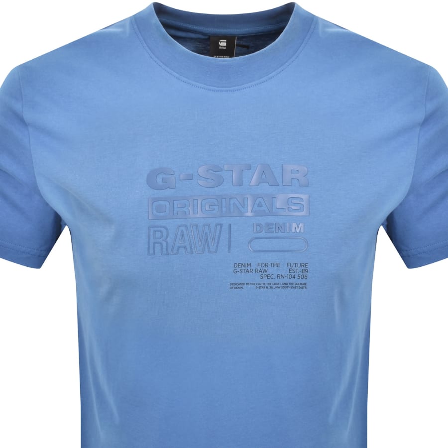 Image number 2 for G Star Originals Logo T Shirt Dutch Blue