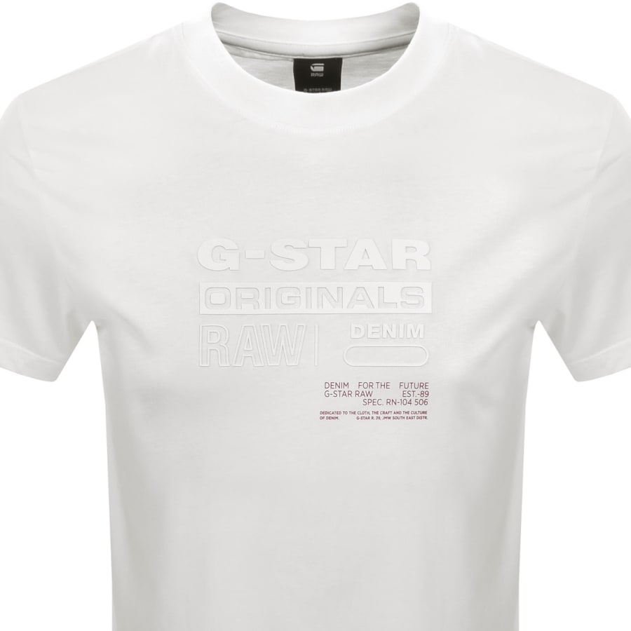 Image number 2 for G Star Originals Logo T Shirt White
