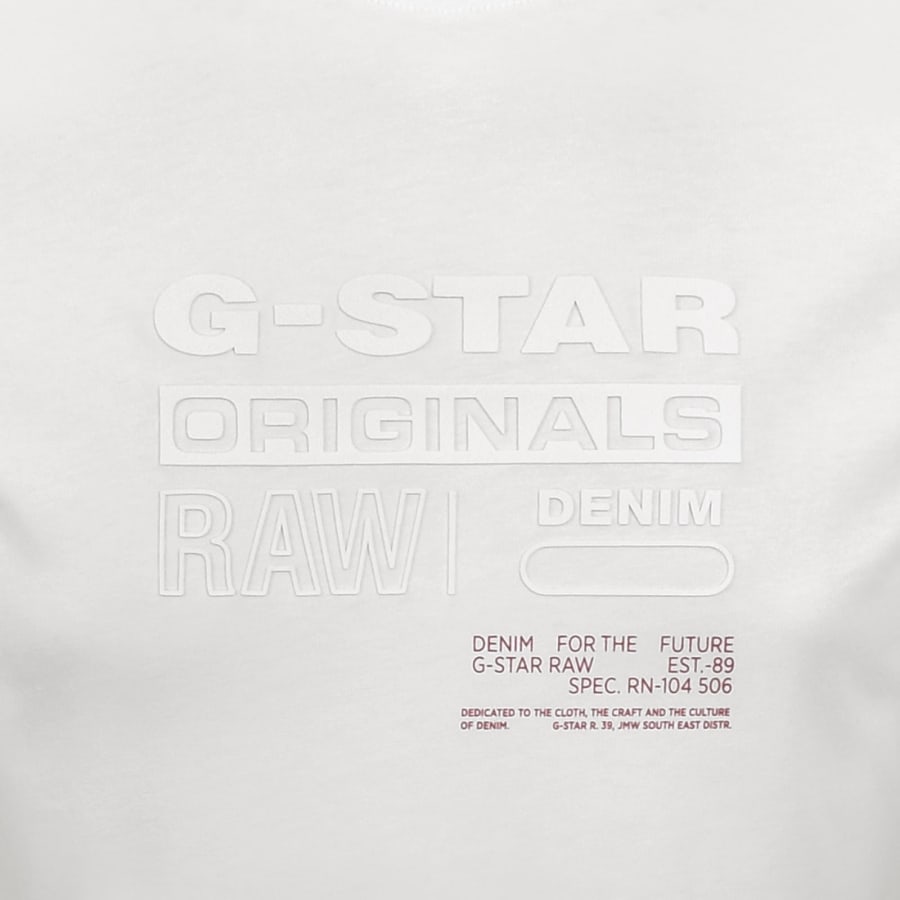 Image number 3 for G Star Originals Logo T Shirt White