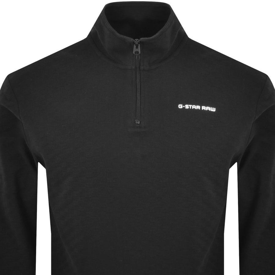 Image number 2 for G Star Half Zip Chequered Tweeter Sweatshirt Black