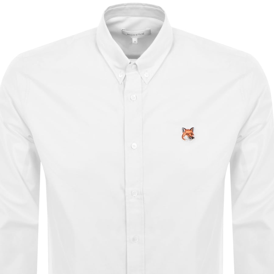 Image number 2 for Maison Kitsune Fox Head Poplin Shirt White