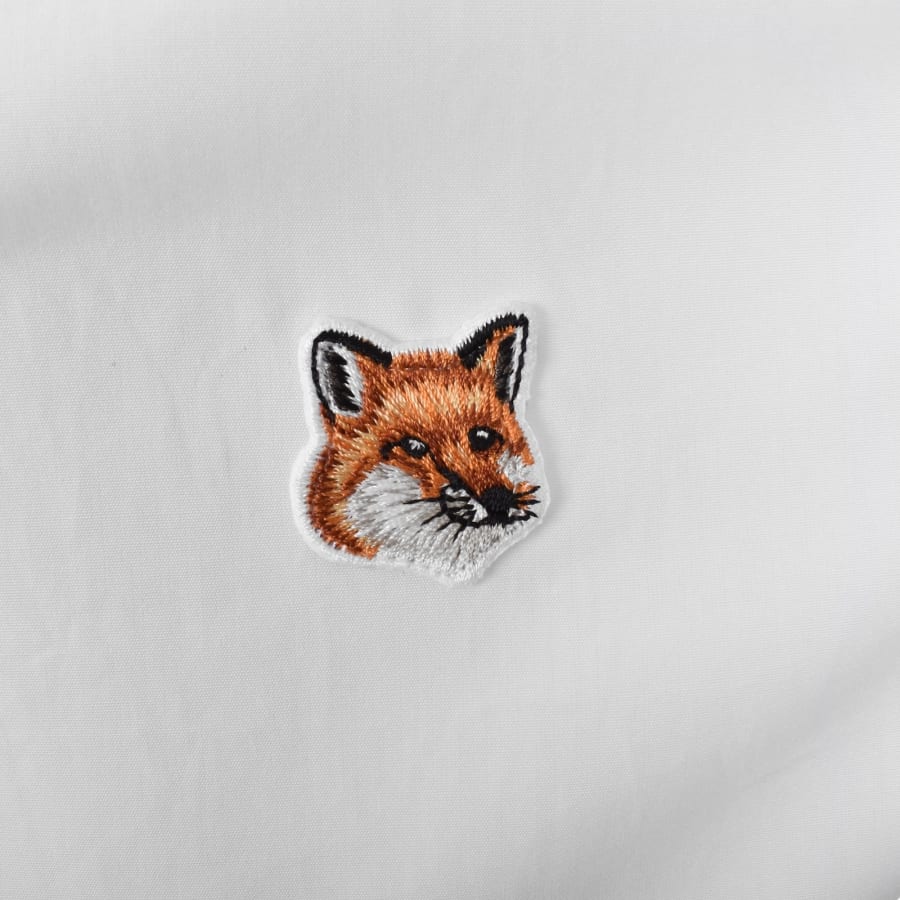 Image number 3 for Maison Kitsune Fox Head Poplin Shirt White